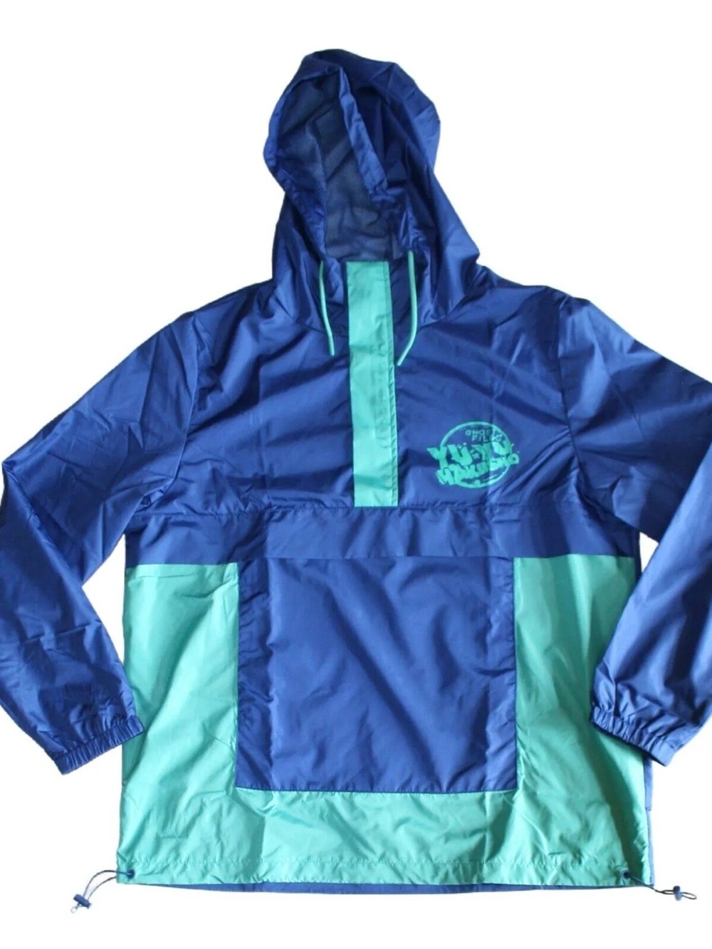 ATSUKO Blue and Teal YU YU HAKUSHO Hooded Windbreaker Pullover